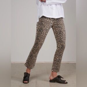 R13 Kick Fit Cropped Denim Jeans in Tyler Leopard